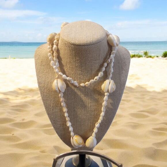 Vintage Cowrie Shell and Nassa Shell Necklace - Picture 2 of 2